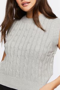 HEATHER GREY Cable Knit Sweater Vest, image 6