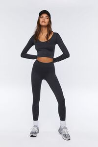 CHARCOAL Seamless Ribbed Crop Top, image 4
