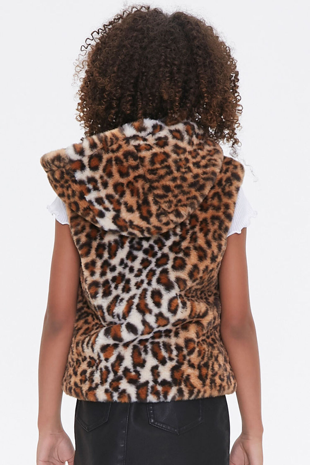 Girls Hooded Leopard Vest (Kids), image 3