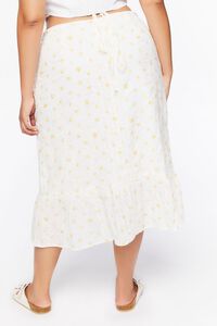 Plus Size Floral Print Shell Midi Skirt, image 4