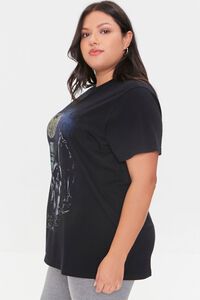 BLACK/MULTI Plus Size Howling Wolf Graphic Tee, image 2