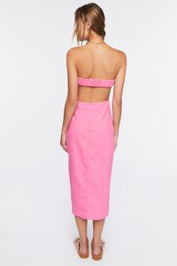 PINK Twisted Strapless Midi Dress, image 3