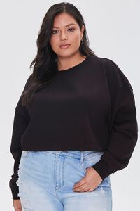 BLACK Plus Size French Terry Pullover, image 1