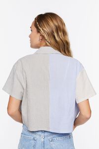 TAUPE/MULTI Seersucker Colorblock Striped Shirt, image 4