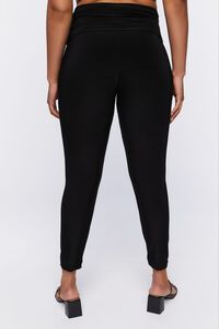 BLACK Plus Size Ruched Waist Pants, image 4