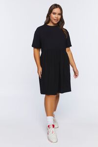 BLACK Plus Size Mini T-Shirt Dress, image 5