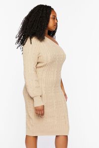 TAN Plus Size One-Shoulder Sweater Dress, image 3