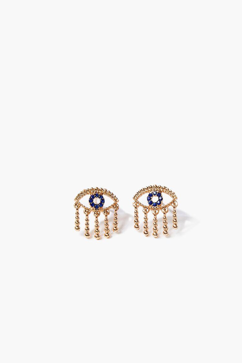 GOLD Rhinestone Eye Stud Earrings, image 1