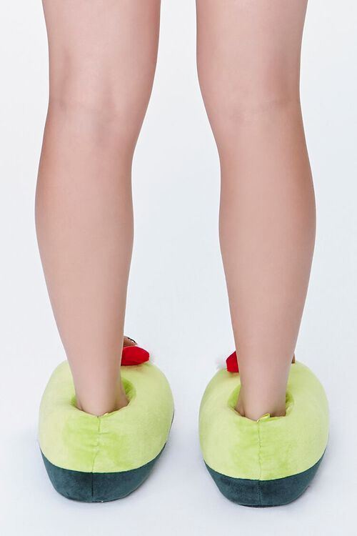 GREEN Plush Avocado Indoor Slippers, image 3