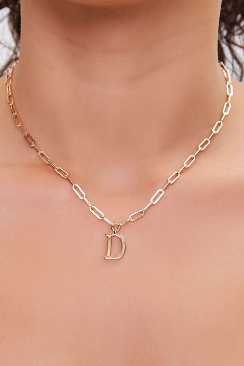 GOLD/D Upcycled Letter Pendant Necklace, image 1