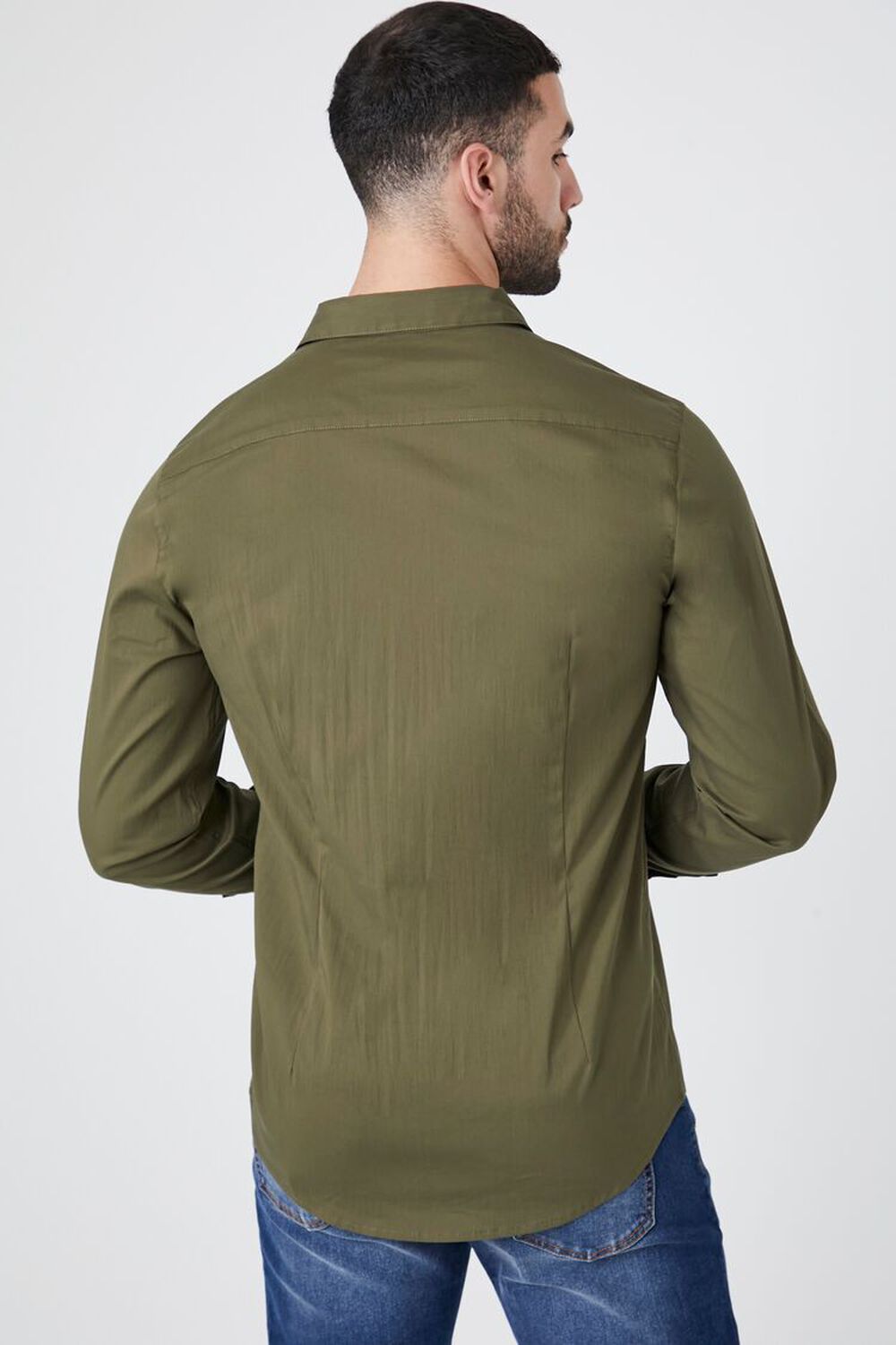OLIVE Curved-Hem Cotton-Blend Shirt, image 3