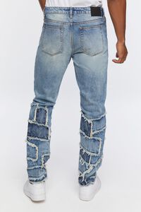 MEDIUM DENIM Frayed Patchwork Slim-Fit Jeans, image 4