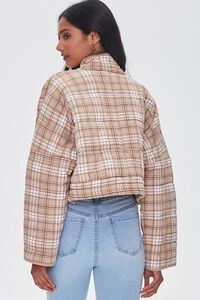 CAMEL/CREAM Plaid French Terry Quilted Jacket, image 3