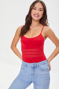 RED Seamless Cami Lingerie Bodysuit, image 1