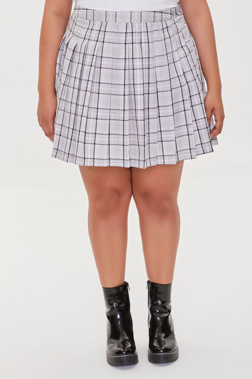 hjul Ledsager Dekorative Plus Size Pleated Plaid Skirt