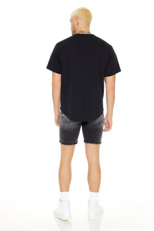 Frayed Mid-Rise Denim Shorts