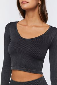 CHARCOAL Seamless Ribbed Crop Top, image 5