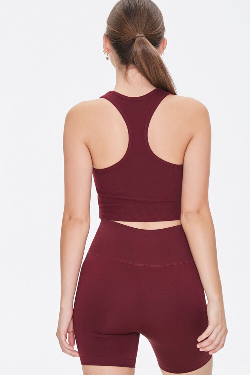 BURGUNDY Active Ribbed Tank Top, image 3