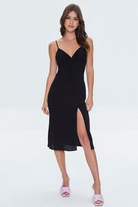 BLACK Cami Midi Slit Dress, image 1