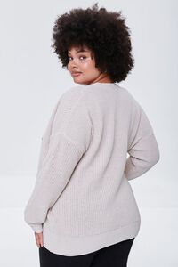 CREAM Plus Size Ribbed Cardigan Sweater, image 3