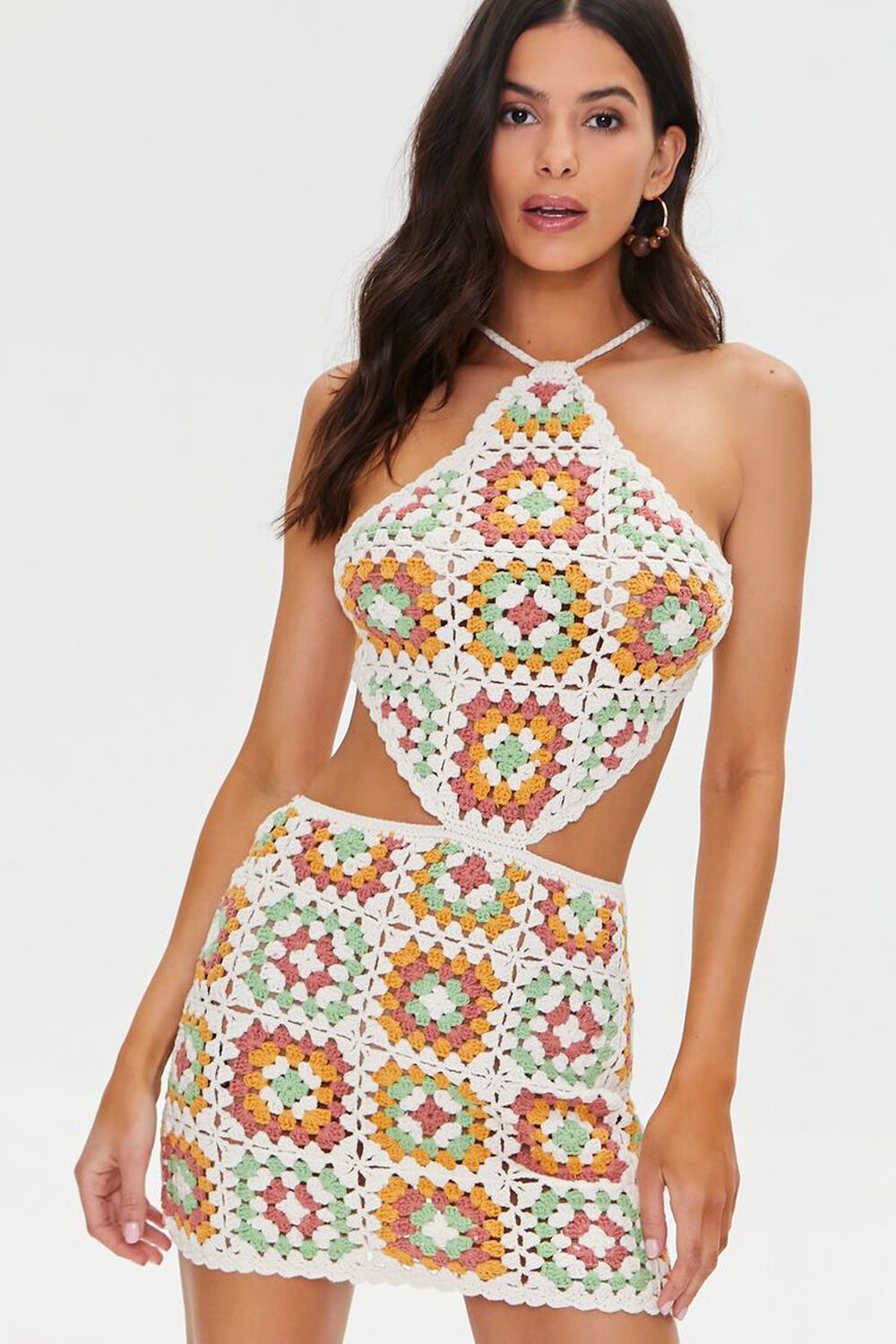 Cutout Crochet Mini Dress, image 2