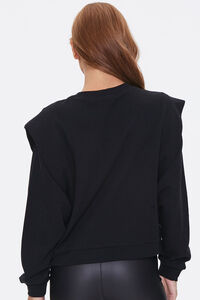 BLACK French Terry Layered Pullover, image 3