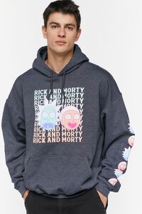 CHARCOAL/MULTI Rick & Morty Graphic Hoodie, image 1