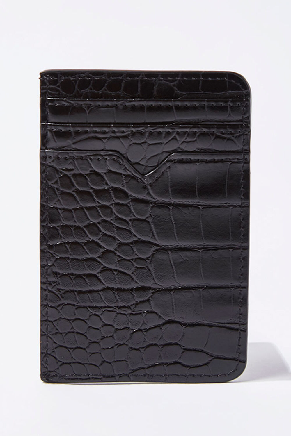 BLACK Faux Croc Leather Wallet, image 3