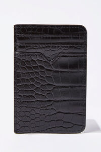 BLACK Faux Croc Leather Wallet, image 3