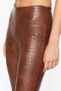 CHOCOLATE Faux Croc Leather Leggings, image 5