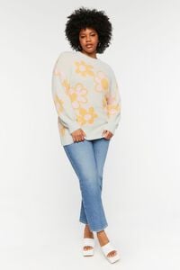 Plus Size Fuzzy Floral Sweater, image 4