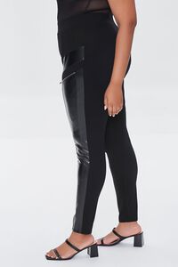 BLACK Plus Size Faux Patent Leather Pants, image 3