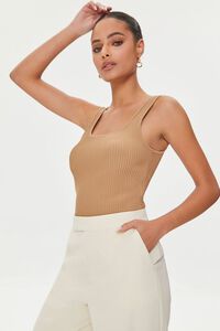 CAPPUCCINO Ribbed Sweater-Knit Tank Top, image 1