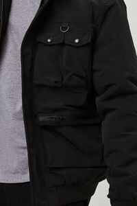 BLACK/CREAM Twill Faux-Shearling Collar Jacket, image 6
