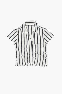 Girls Ruched Striped Shirt (Kids), image 1