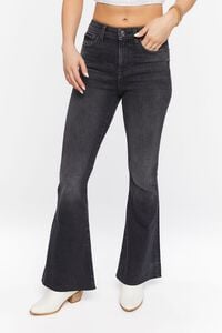 WASHED BLACK Mid-Rise Flare Jeans, image 3