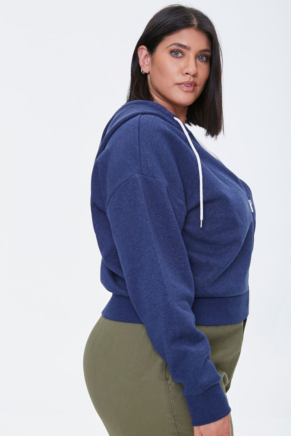 NAVY Plus Size French Terry Zip-Up Hoodie, image 2
