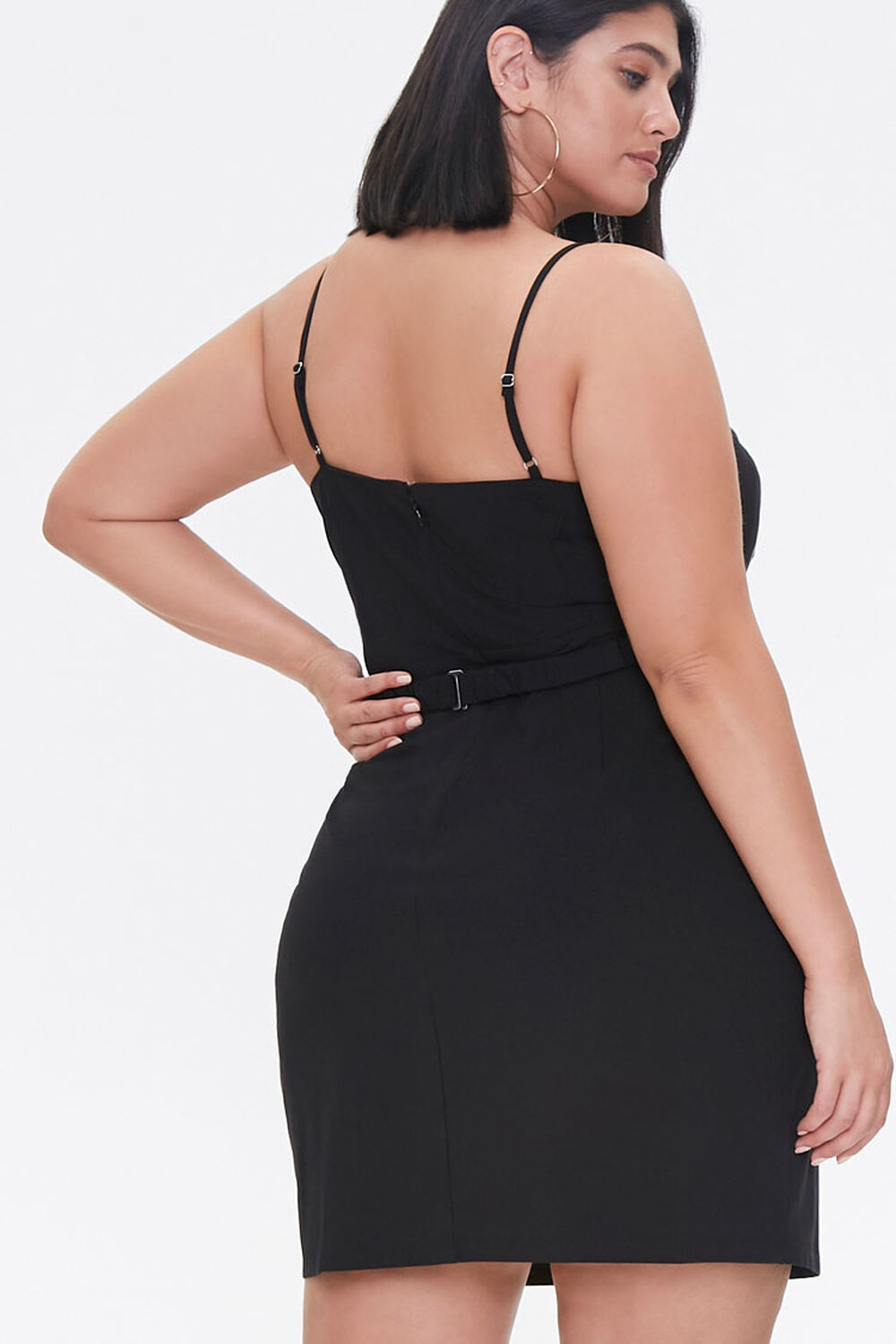 BLACK Plus Size Bow Mini Dress, image 3