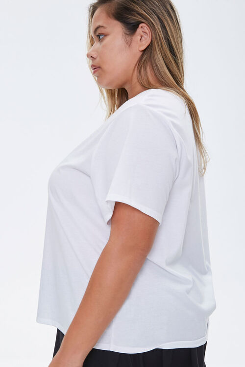 WHITE Plus Size Butterfly Graphic Tee, image 2