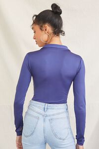 NAVY Split-Neck Long-Sleeve Bodysuit, image 3