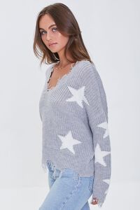 GREY/CREAM Star Print Sharkbite Sweater, image 2