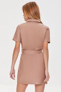 TAUPE Faux Leather Shirt Dress, image 3