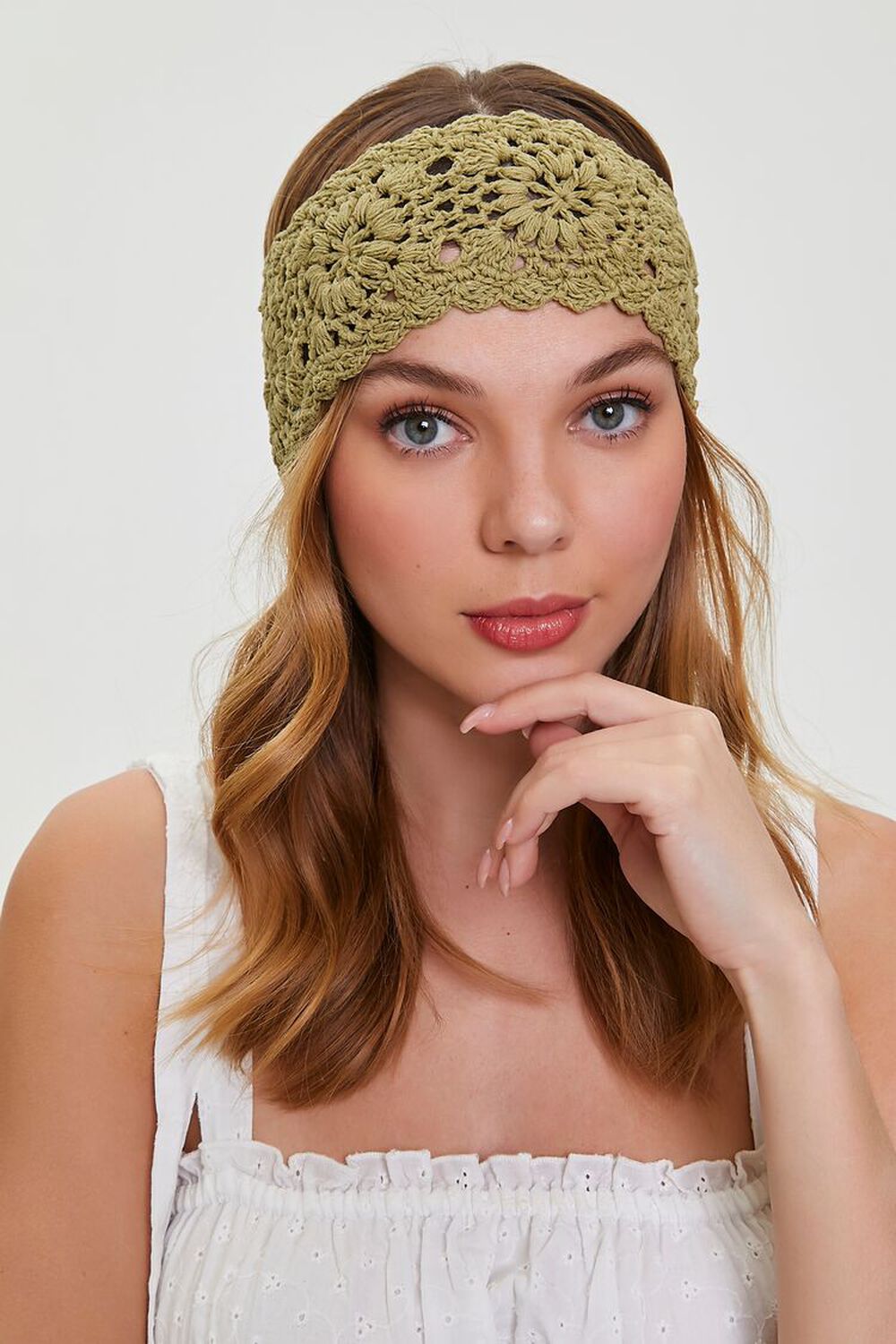 OLIVE Floral Crochet Headwrap, image 1