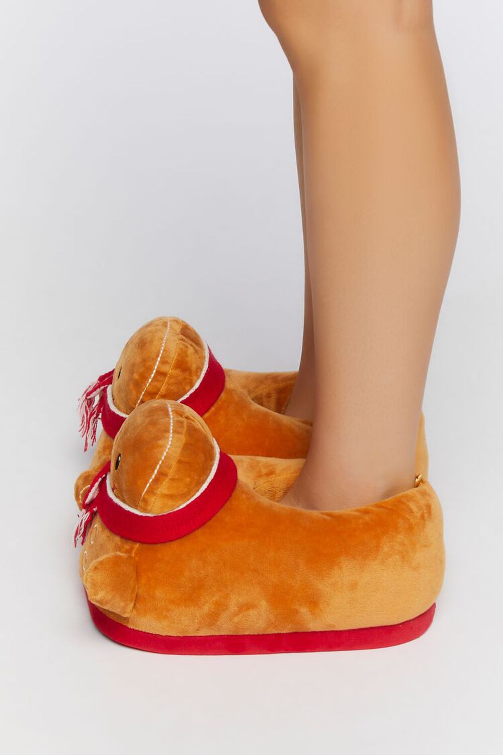 TAN/RED Gingerbread House Slippers, image 2