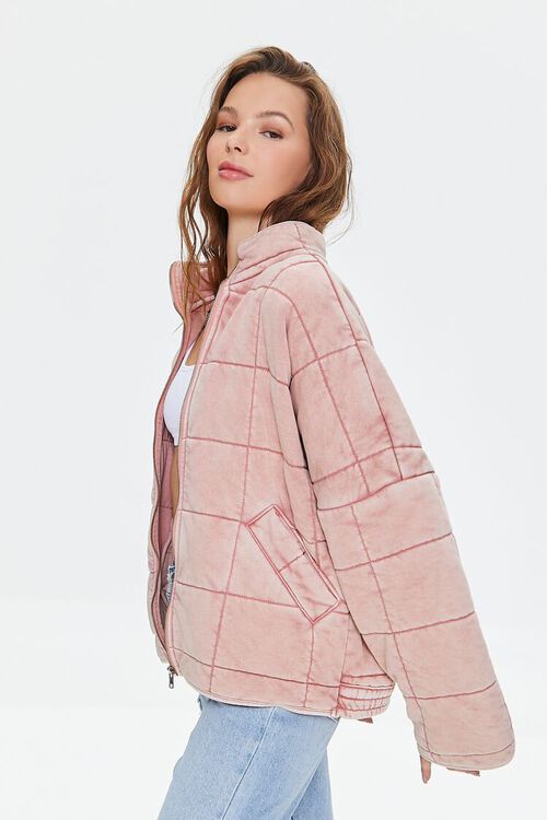 DUSTY PINK Quilted Zip-Up Jacket, image 2