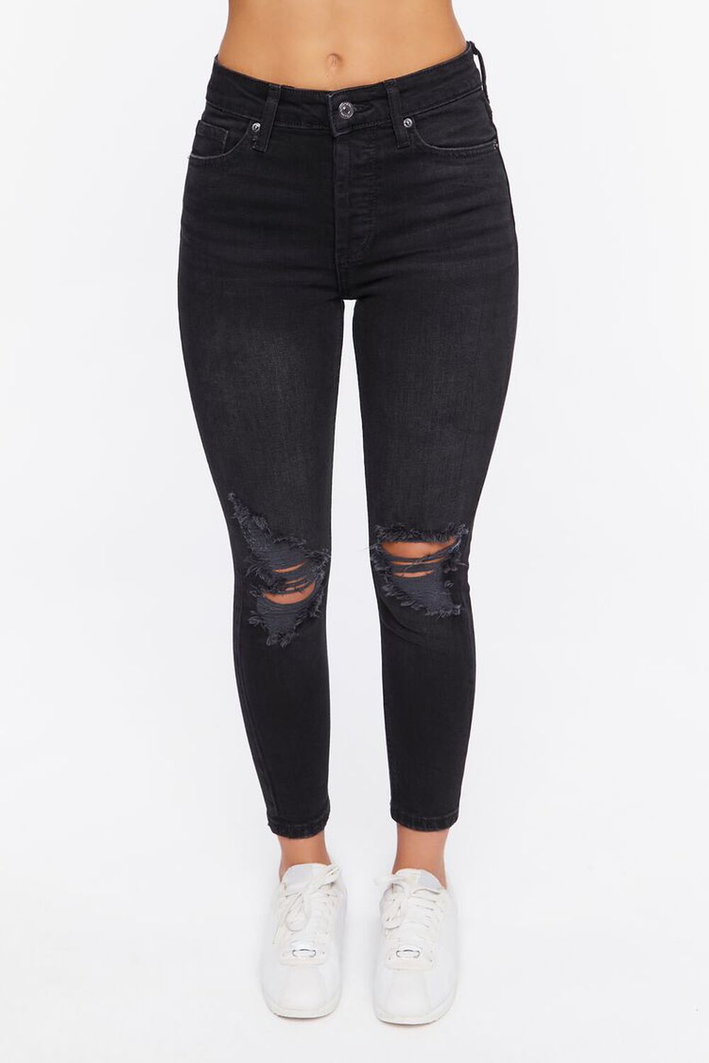 WASHED BLACK Petite High-Rise Skinny Jeans, image 2