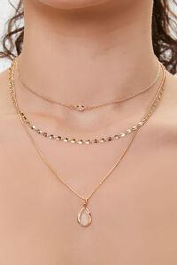 GOLD Faux Crystal Layered Necklace, image 1