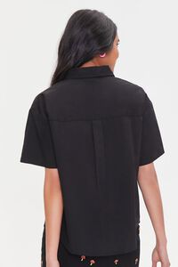 BLACK Poplin Button-Front Shirt, image 3