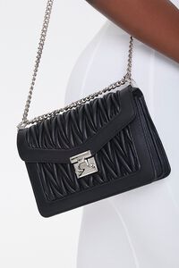 BLACK Structured Quilted Crossbody Bag, image 2