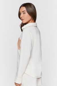 TAN/WHITE Colorblock Patch-Pocket Pajama Shirt, image 3